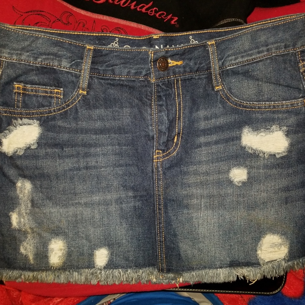 Denim mini skirt